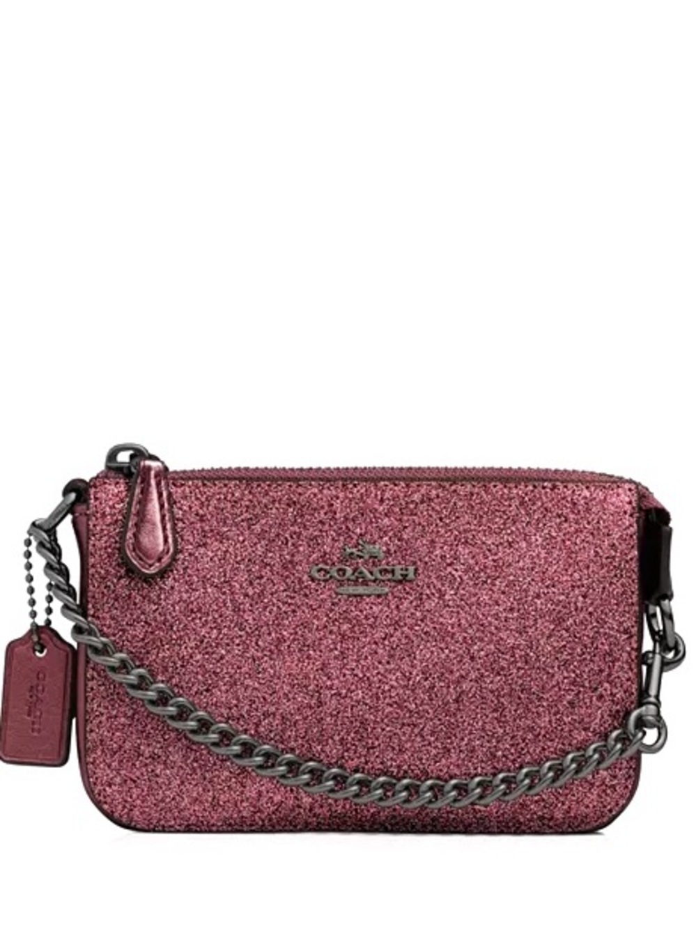 Coach Nolita Cherry Glitter mini shoulder bag or wrislet with gunmetal hardware